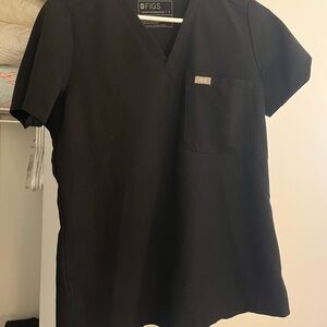 Figs Black Scrub Top